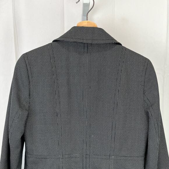 LOFT Ann Taylor Size XS Double Breasted Cotton Peacoat Jacket Lined Black Navy - Picture 5 of 7